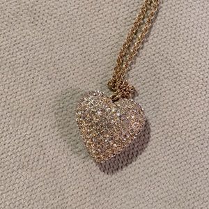J. Crew Pave Heart Pendant Necklace